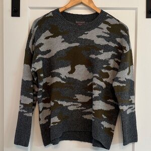 Vince Camuto Camouflage Patterned Crewneck Sweater